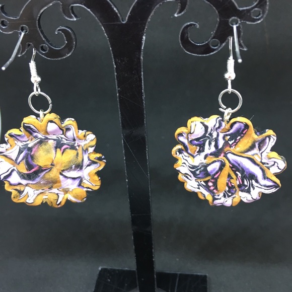 Unique Handmade Polymer Blossom Earrings - Picture 5 of 8